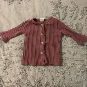 Kate Quinn organic cotton wide rib fuchsia pink cardigan